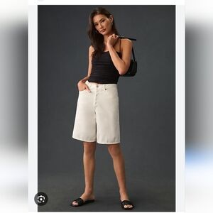 Agolde White Denim Jorts Shorts